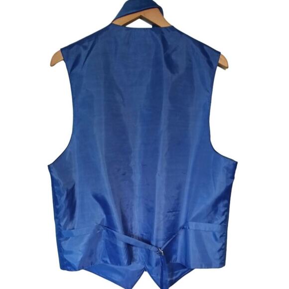Vesuvio Napoli Formal Vest and Tie Royal Blue Men's Large - Picture 4 of 6